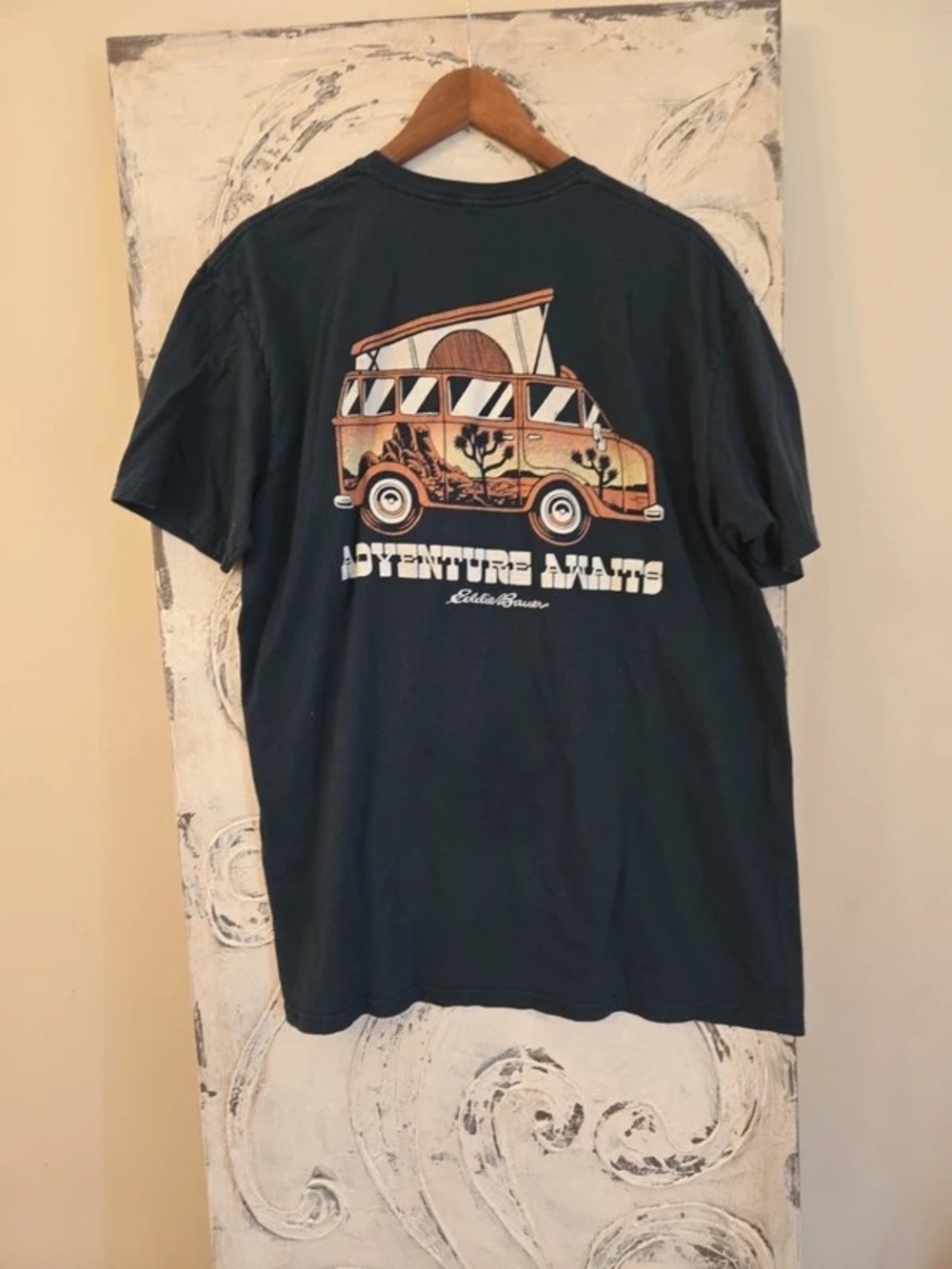Eddie Bauer Navy Short-Sleeve Tee with Camper Graphic